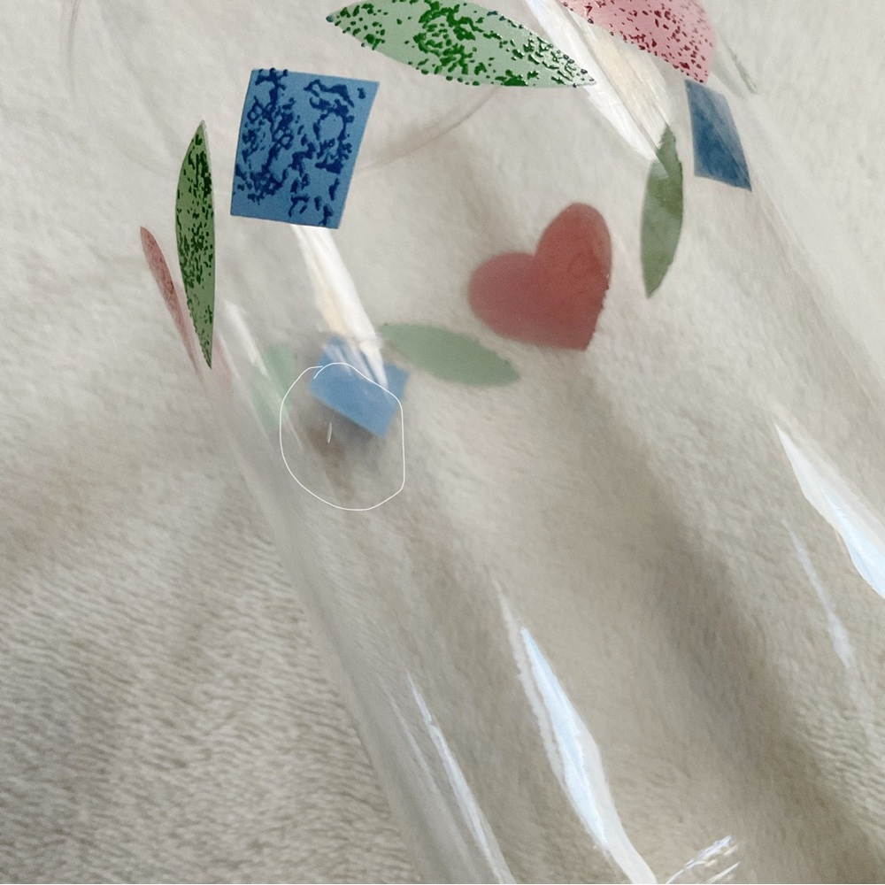 Vintage Corelle Quilt Heart Tumblers Set of 2 Pink Patchwork Glasses - Picture 9 of 11